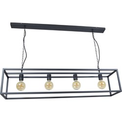 Hanglamp Frame 4-lichts 120cm Zwart