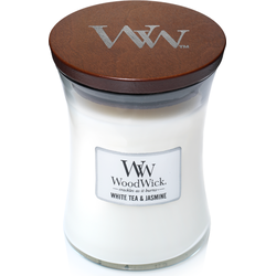 Woodwick White Tea & Jasmine Medium kaars