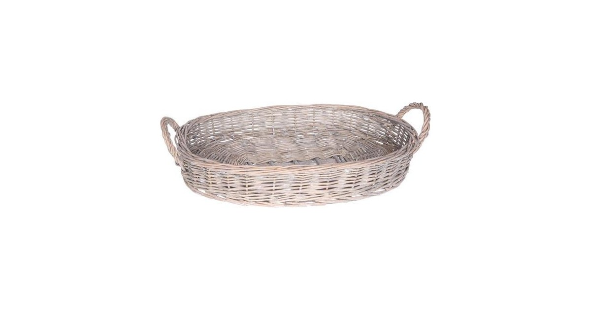 Phoenix Basket Low Ov Grey Willow 48x33xh8cm