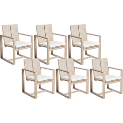 AZZANELLO - Tuinstoel set van 6 - Gebroken wit - Acaciahout