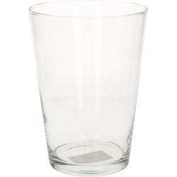 Conische vaas basic - glas - 19 cm - transparant - bloemenvaas - Vazen