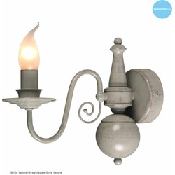 Klassieke wandlamp kandelaar beige, taupe E14