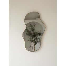 Indore Home - Spiegel - organische vorm - asymmetrisch - wandspiegel - 60cm - goud