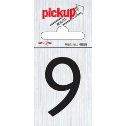 Route alulook 60 x 44 mm Sticker zwarte cijfer 9 pick up - Pickup