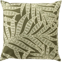 Dutch Decor SAMUEL - Kussenhoes voor buiten 45x45 cm - outdoor - waterafstotend en uv-bestendig - bladprint - Olive Branch - groen - Dutch Decor