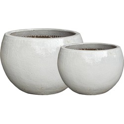PTMD Rae White ceramic bowl pot round set of 2