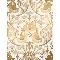 Sanders & Sanders fotobehang aquarel bloemen beige - 200 x 260 cm - 612465