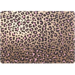 6x Tafel placemats/onderleggers met bronzen panterprint 30 x 45 cm - Placemats