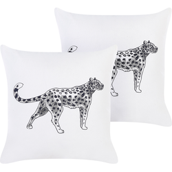MARULA - Sierkussen set van 2 - Wit - 45 x 45 cm - Katoen