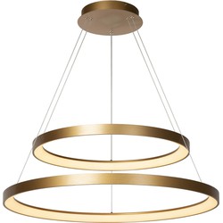 Volan uitzonderlijke hanglamp diameter 78 cm LED dimbaar 1x92W 2700K mat goud messing