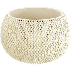 Prosperplast Plantenpot/bloempot Splofy - creme wit - kunststof - D29 x H20 cm - binnen/buiten pot - Plantenpotten