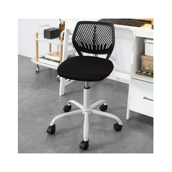 Bureaustoel - Ergonomische bureaustoel - In hoogte verstelbaar - 360º draaibare wielen - Zwart - 77-89 cm