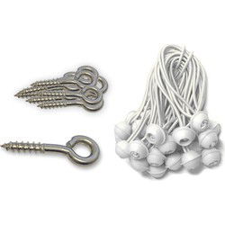Schroefogen en Elastieken , set 25 stuks