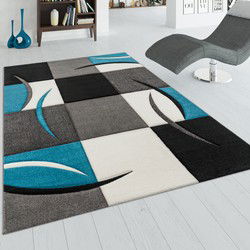 Laagpolig Vloerkleed - Diamesa - Modern - Turquoise / Blauw - 120x170 cm