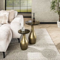 Hoyz Collection - Bijzettafel Eclipse Druppel S - Goud Antiek Finish