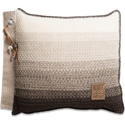 Knit Factory Mae Sierkussen - Beige Mêlee - 50x50 cm - Inclusief kussenvulling