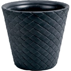 Kunststof Matuba rotan bloempot/plantenpot antraciet 40 cm - Plantenpotten