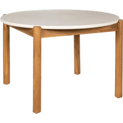 Teresa houten tuintafel naturel met terazzo blad - Ø 120 cm