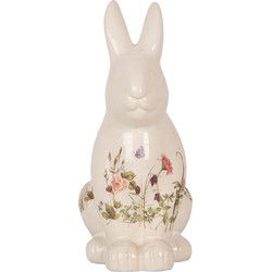 Clayre & Eef Decoratie Beeld Konijn Beige Keramiek