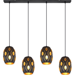 Industriële hanglamp Narri - L:90cm - E27 - Metaal - Zwart