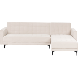 Beliani ABERDEEN - Hoekbank-Beige-Fluweel