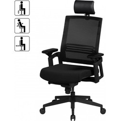 Pippa Design bureaustoel met verstelbare hoofdsteun - zwart