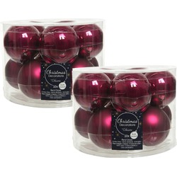 20x stuks glazen kerstballen framboos roze (magnolia) 6 cm mat/glans - Kerstbal