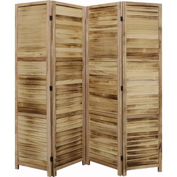 LW Collection LW Collection Kamerscherm 4 panelen hout bruin 170x160cm - paravent - scheidingswand