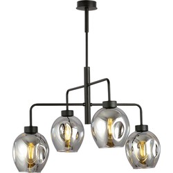 moderne hanglamp Martino Zwart 4-lichts