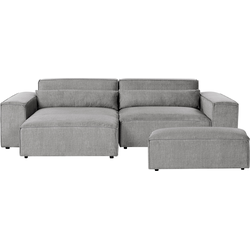 Beliani HELLNAR - Hoekbank-Grijs-Polyester