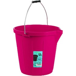 Kunststof emmer met schenktuit fuchsia roze 12 liter - Emmers