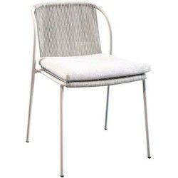 Vedella stackable dining chair without armrests aluminium salix/rope salix