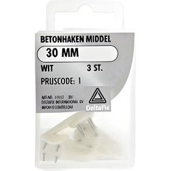 Betonhaken middel 30mm wit 3st