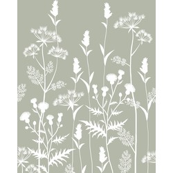ESTAhome fotobehang veldbloemen vergrijsd mintgroen - 150 x 279 cm - 159214