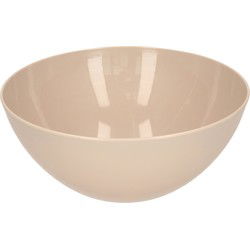 Plasticforte Serveerschaal/saladeschaal - D20 x H8 cm - kunststof - taupe - Serveerschalen