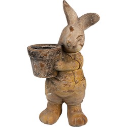 Clayre & Eef Bloempot Konijn 41 cm Bruin Keramisch materiaal Decoratie Beeld