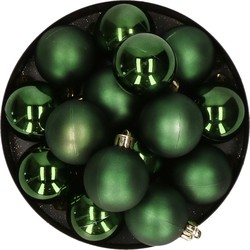 32x stuks kunststof kerstballen dennengroen 4 cm - Kerstbal