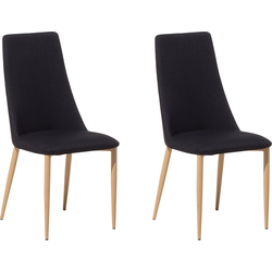 CLAYTON - Eetkamerstoel - Zwart - Polyester