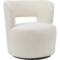 Fauteuil Bouclé Beige - Draaibaar - 74x69x78cm