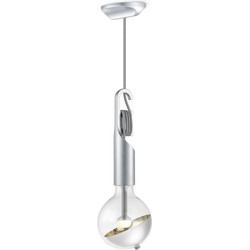 Move Me hanglamp Twist - grijs / Sphere 5,5W - zilver goud
