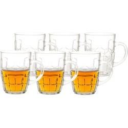 6x stuks onbreekbare bierpul transparant kunststof 50 cl/500 ml - Bierglazen