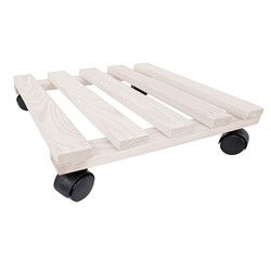 Plantenroller Plantentrolley Vierkant Wit 30x30cm voor binnen en buiten draagvermogen tot 80 kg