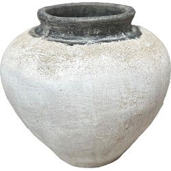 PTMD Bloempot Jinsu - 50x50x45 cm - Glasvezel - Wit