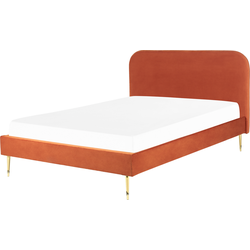 FLAYAT  - Tweepersoonsbed - Oranje - 140 x 200 cm - Fluweel