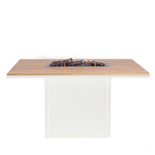 Loft 120 relax dining table white frame/ teak top - 