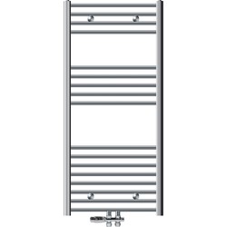 Badkamerradiator Sahara 600 x 1200 mm Chroom recht + midden aansluiting