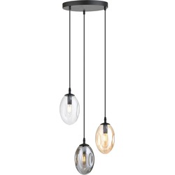 moderne hanglamp Bruno Zwart 3-lichts  - Øcm