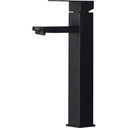 Badplaats Wastafelkraan Pasco XL - Zwart - Mengkraan met Montage Set en Slangen