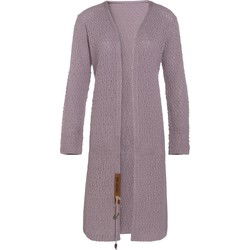 Knit Factory Luna Lang Gebreid Dames Vest - Mauve - 40/42