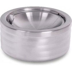 Klepasbak - mat chroom - 11 cm - terrasasbak - asbak met klep - Asbakken